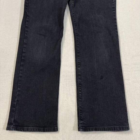 Talbots Curvy Distressed Black Denim Straight-Leg Stretch Jeans 10 (33x30) - Picture 3 of 15